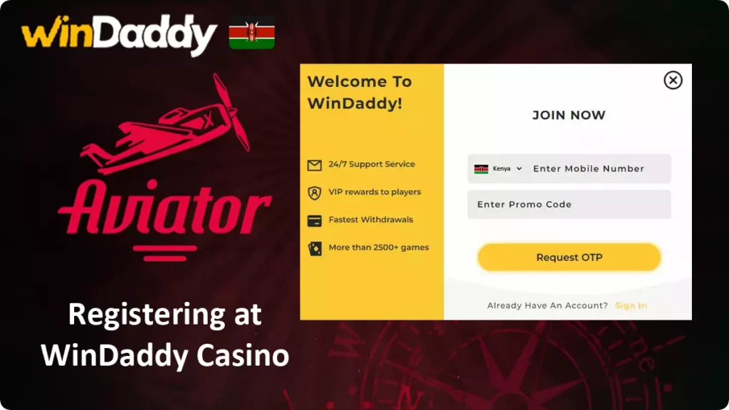 Registering at WinDaddy Casino