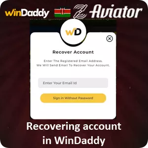 Recovering account in WinDaddy