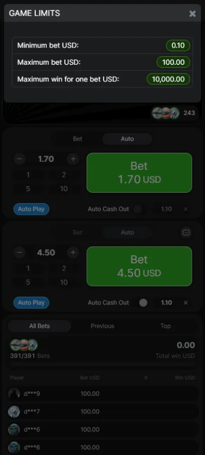 Betting limits